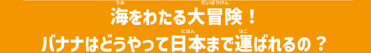 海をわたる大冒険！バナナはどうやって日本まで運ばれるの？