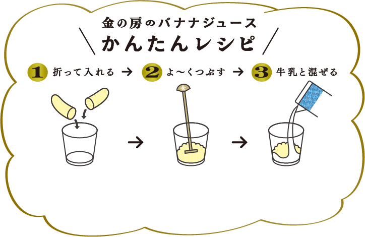 金の房のバナナジュース かんたんレシピ