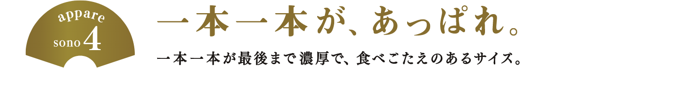 一本一本が、あっぱれ。